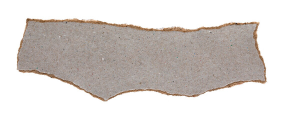 ripped piece of cardboard,torn or ripped kraft paper isolated on transparent png...