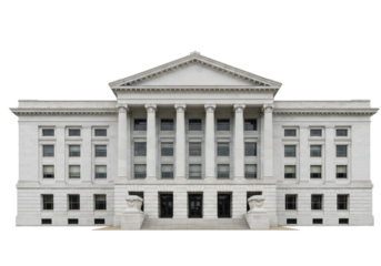 Isolated stately architecture with neoclassical design, government building facade