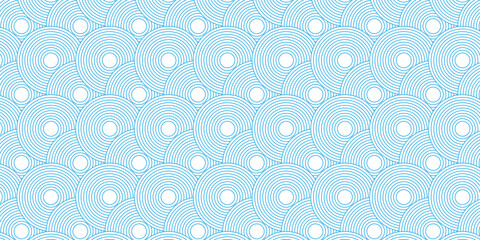 Seamless geometric spiral pattern and abstract circle wave lines overlapping pattern isolated. Design technology or modern concept. Ornament overlapping background. Colorful element line pattern.	