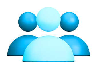 A 3d rendering of a group of people isolated on transparent background