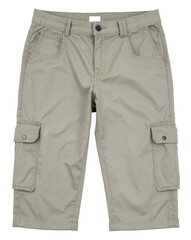 medium cargo pants in grey color isolated on white background