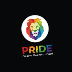 Bold Minimalist PRIDE Logo Featuring Creative business Icon Logo.eps