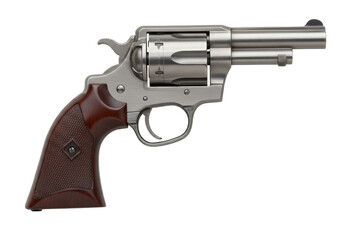 Isolated pistol, revolver, handgun, firearm for police, military and civilian personal protection