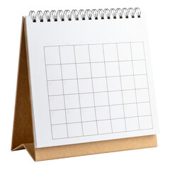 blank desk spiral calendar isolated on white background