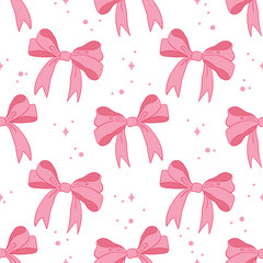 Pink ribbons and dots a coquette pattern with Victorian charm