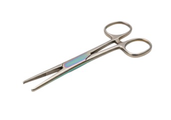 Isolated Metal Hemostat Instrument for Medical Use, Surgical Tool, Forceps, Clamp, Silver Tweezer