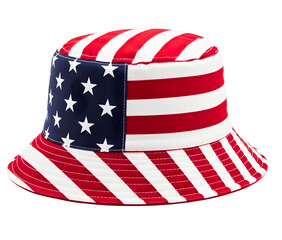 Obraz premium American flag bucket hat isolated on transparent background for 4th of july