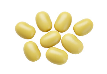Isolated oval shaped, yellow candies for Halloween or Easter treats, festive snack food