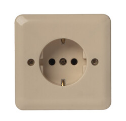 electrical outlet on white background