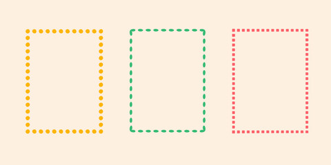 Rectangular doodle frame stamp set, hand-drawn original creative engagement monograms. Edgings and cadres with graphic elements, design photo decoration greeting elements. Isolated. Vector