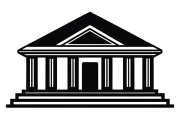 Obraz premium bank building vector icon silhouette