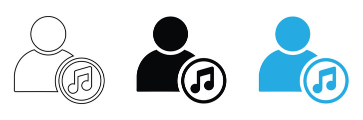 user glyph icon logo for website, application, printing, document, poster design, etc, Suitable for web Design,Logo,App,Podcast host avatar for music streaming services profile,editable stroke icons,