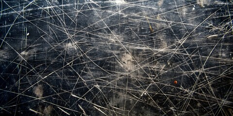 Abstract textured background with intersecting lines and blurred dark shapes creating a chaotic and distressed visual effect