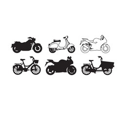 Obraz premium Variety of Motorbikes A Collection of Stylish and Practical Vehicles, Exploring the realm of Transportation