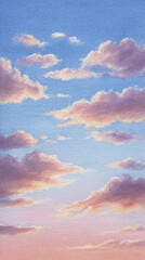 A Captivating Landscape of Pastel Clouds and a Vibrant Sky: A Tranquil Evening Setting Inviting Serenity and Reflection