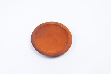 Pottery plate isolated on a white background