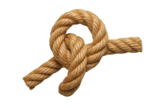 Nautical rope knot creating a secure connection concept