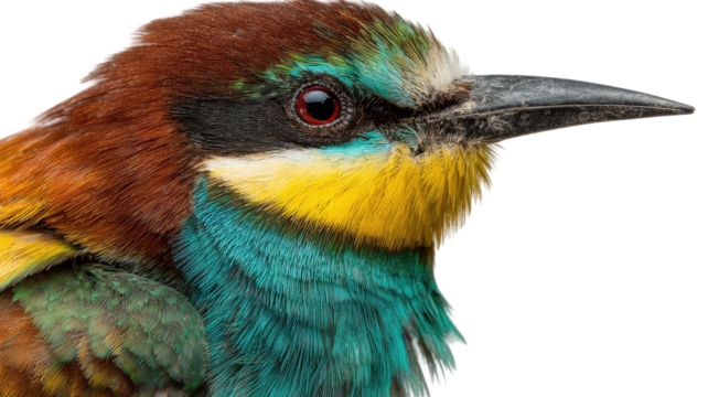 A close-up of a beautiful, colorful peacock