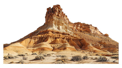Desert landscape rock formation on transparent background