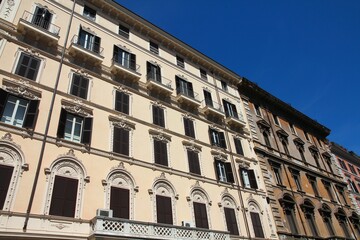 Castro Pretorio district in Rome. Street view of Rome city, Italy - Via Venti Settembre.