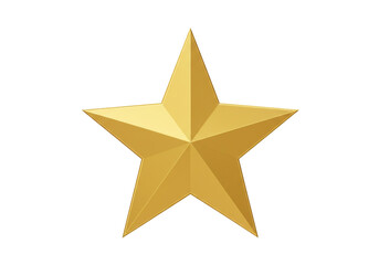 Isolated Golden Five-Point Star Symbol with Gradient, Victory, Achievement, Success, and Decoration