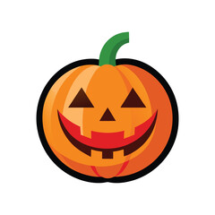 Fototapeta premium halloween jack o lantern, halloween pumpkin vector icon on white Background