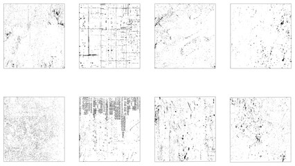 Dirty borders collection on white background. Grunge design elements. Rectangle text boxes. Dirty distress texture banners.
