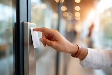 Using an access card to unlock a door