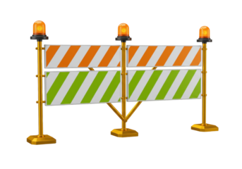 Isolated Portable Construction Barrier with Warning Lights for Roadworks Safety Signage