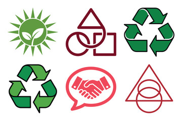 Obraz premium Collection of recycling and ecofriendly symbols