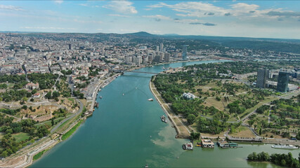 Obraz premium Kalemegdan fort in Belgrade Serbia and Save river