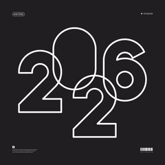A vibrant and modern design showcasing the year 2026 in a dynamic color combinations