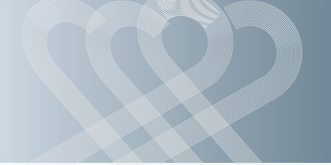 Abstract hexagon lines on gray background. Geometric stripe line art design for poster, brochure, cover, website, banner.