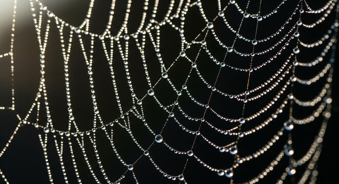 spider web on the morning dew - Powered by Adobe