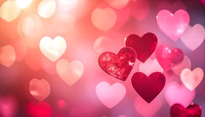 Floating Hearts of Love and Affection.