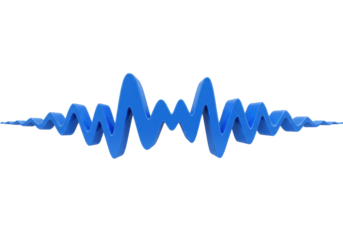 Isolated Blue Waves Depict Sound or Movement, Vibration, Wavy Pattern, Rhythm and Motion