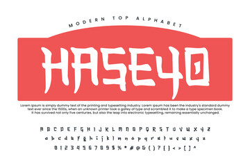 Asian calligraphy style font vector typeface alphabet typeset © Nurul