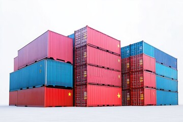 Colorful shipping containers stacked in a modern port during daytime