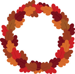 Autumn Oak Leaves Vector Clip Art, Fall Pile, Borders, and Wreaths