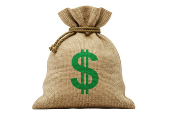 Isolated bag of money with dollar sign makes saving seem easy and lucrative in design work