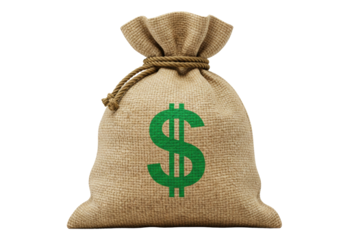 Isolated bag of money with dollar sign makes saving seem easy and lucrative in design work