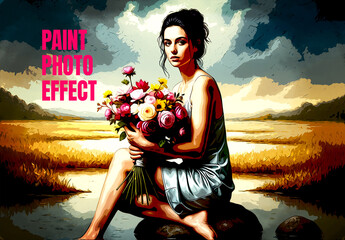 Paint Photo Effect PSD Template