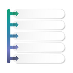 Vector illustration of a set of arrows, 5 steps.
