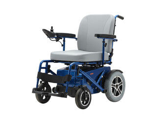 Isolated electric wheelchair mobility aid on clean background for independent living