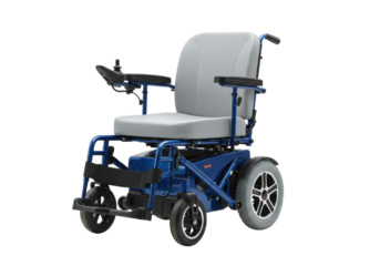 Isolated electric wheelchair mobility aid on clean background for independent living