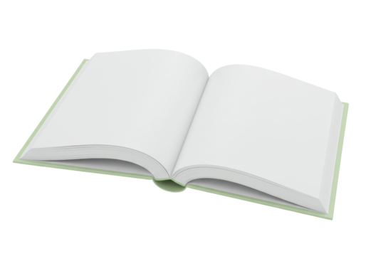Isolated open book with blank pages, an invitation to write, draw, or document ideas