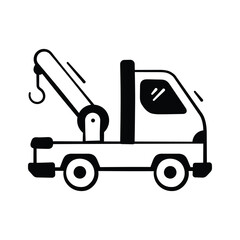 Tow truck icon, depicting roadside assistance, towing, and vehicle recovery services