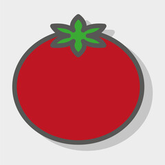 Tomato vegetable icon. Round red food symbol. Healthy garden ingredient Vector. Flat illustration element.