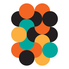 Abstract circle pattern. Geometric shape symbol. Overlapping Vector design. Vibrant color composition.