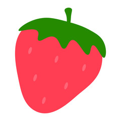 Bright red strawberry. Sweet berry dessert. Isolated Vector food. Fresh organic fruit.